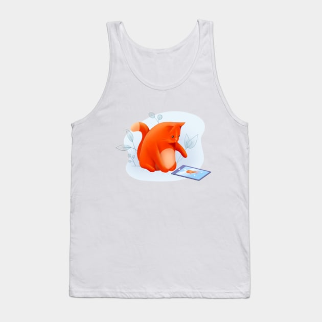 Ginger Cat Tank Top by Anniko_story